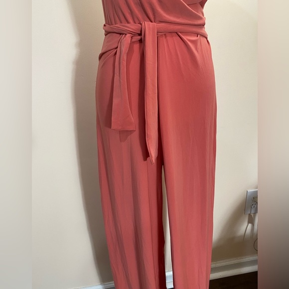 Norma Kamali Boho Halter Coral Pink Jumpsuit Playsuit Romper size Large NWT - Picture 6 of 12